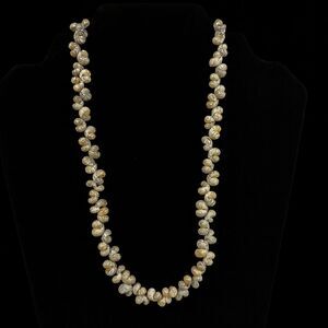 Handmade Natural Seashell Beaded Necklace 20" Coastal Boho Beach Summer Surfer